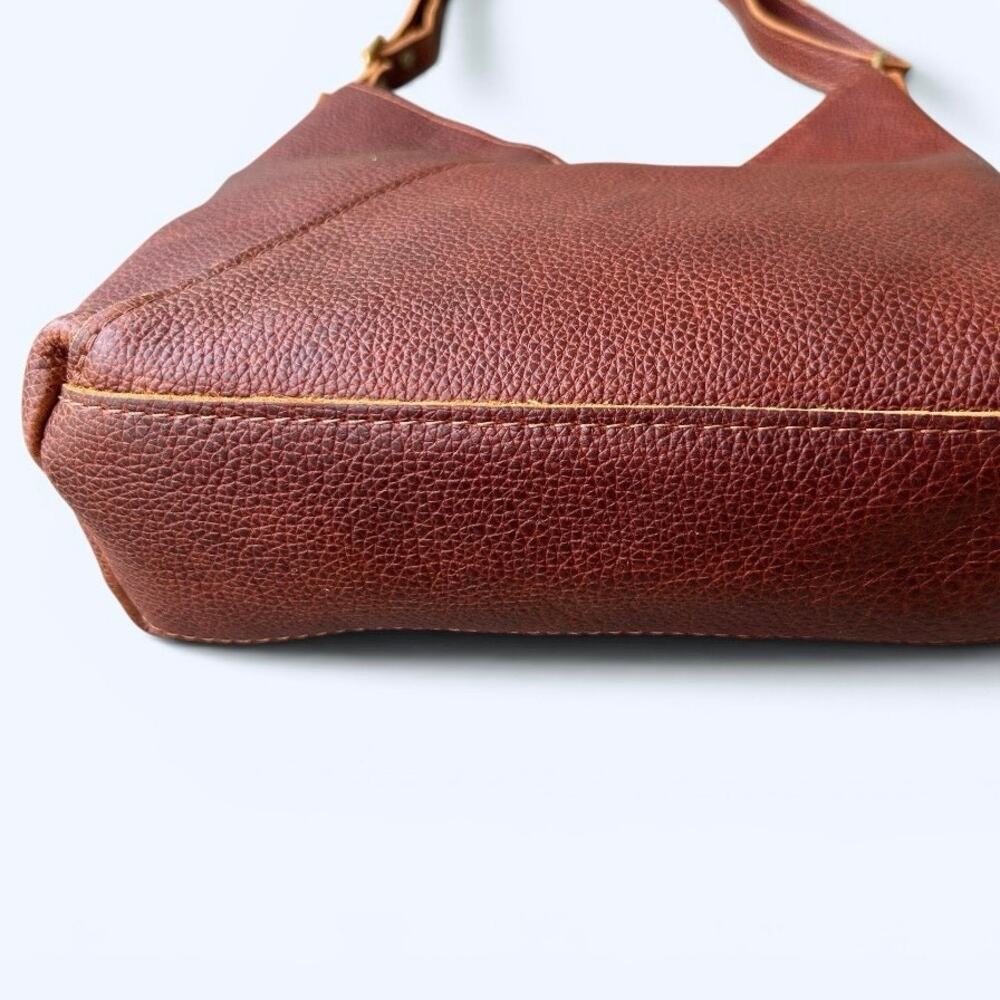 Portland Leather Goods Small Naomi Nutmeg Pebbled Leather Shoulder Crossbody Bag - Picture 6 of 11